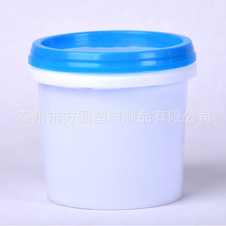 1L圓形加厚塑料桶 純白塑料機油桶 鐵提手桶
